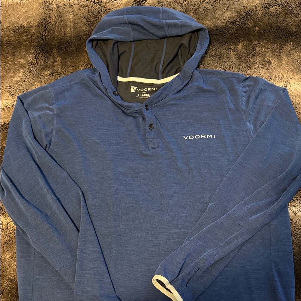 Voormi- Wool Blue Men's Hooded Shirt